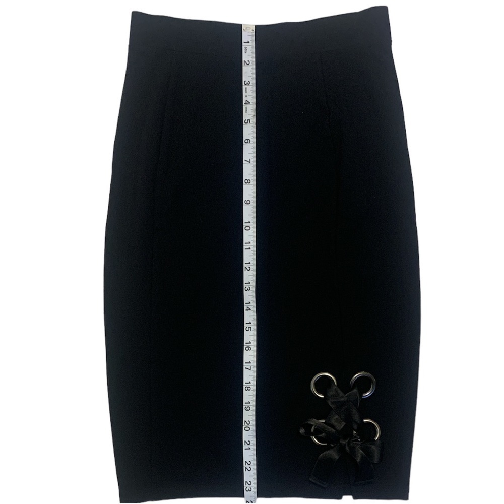 Project Runway Size Small Black Pencil Skirt with tie - Picture 4 of 6